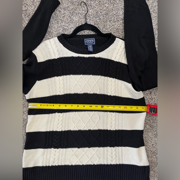 Women's Chaps Black & White Stripped Sweater Size XL - Picture 6 of 6